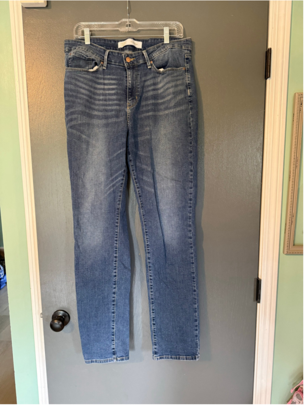 Men’s Signature by Levi Strauss & Co. Mid Rise Straight Jeans Blue Size 33/34